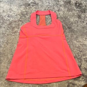 LULULEMON WOMENS SHIRT SCOOP NECK TANK TOP IN CORAL PINK SIZE 6